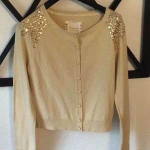 H&M heritage Cardigan with gold sequence shoulders